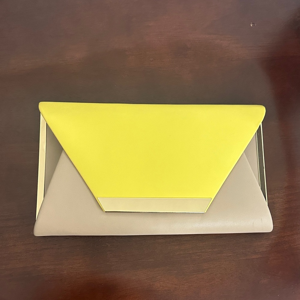 Call It Spring Yellow and Tan Clutch